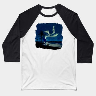 Double aurora in Scandinavia Baseball T-Shirt